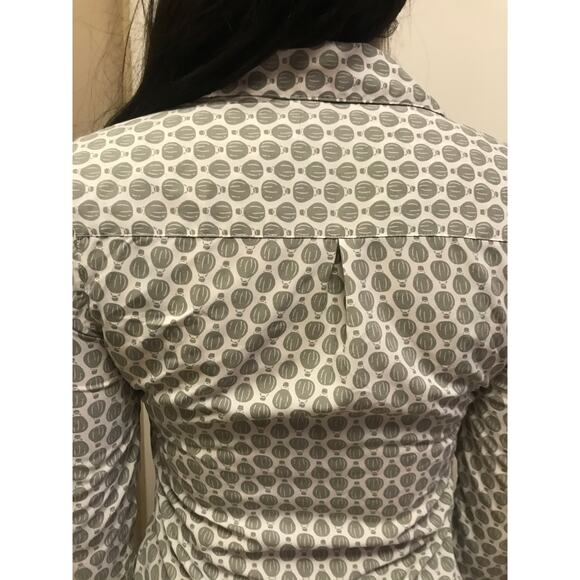 Merona Button Up Long Sleeve Shirt Gray Air Balloon Print - Picture 5 of 14